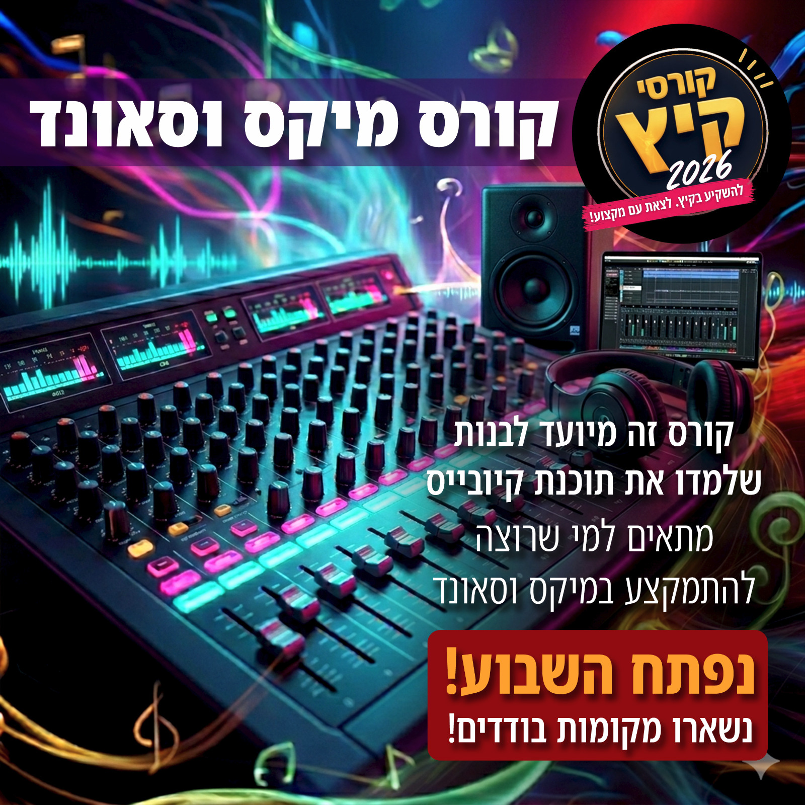 קורס מיקס וסאונד